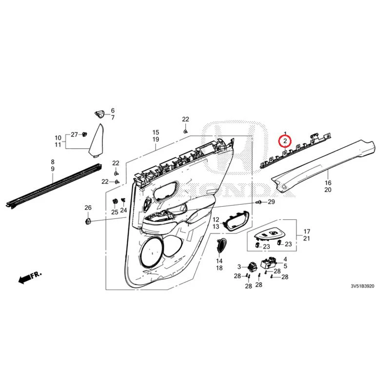 [NEW] JDM HONDA ZR-V e:HEV RZ4 2025 Rear Door Lining GENUINE OEM - Image 3