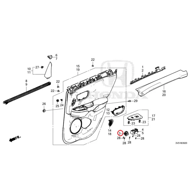 [NEW] JDM HONDA ZR-V e:HEV RZ4 2025 Rear Door Lining GENUINE OEM - Image 4