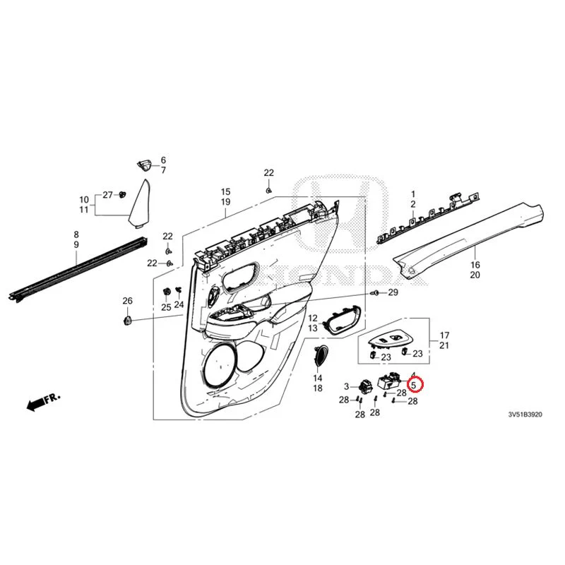 [NEW] JDM HONDA ZR-V e:HEV RZ4 2025 Rear Door Lining GENUINE OEM - Image 6