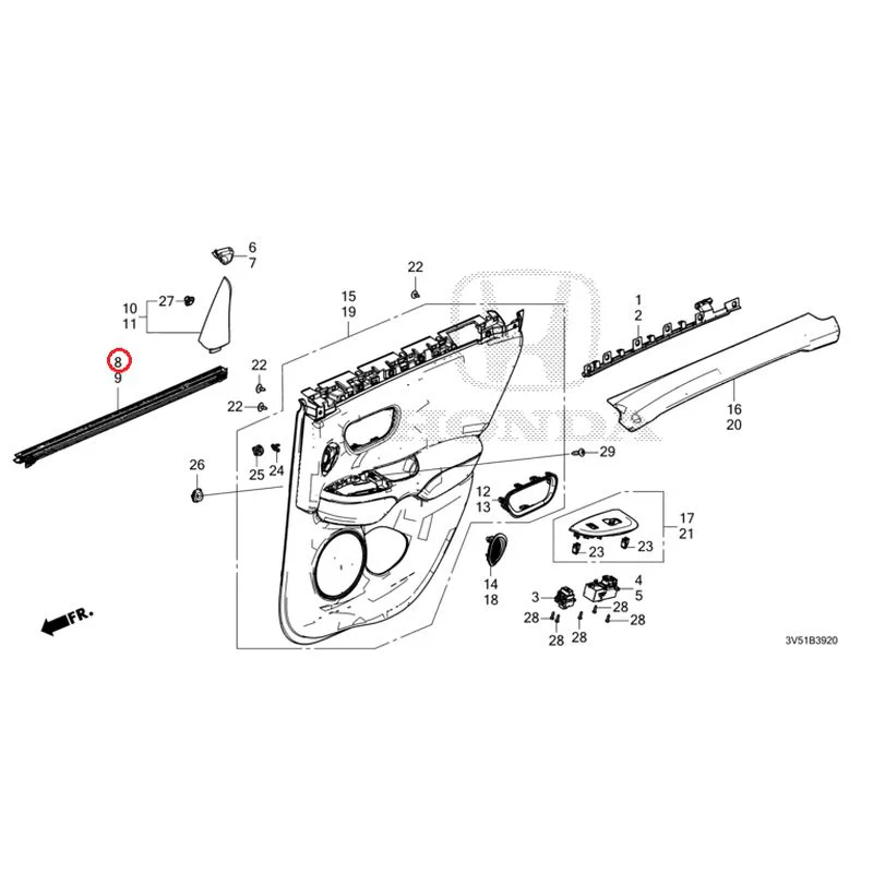 [NEW] JDM HONDA ZR-V e:HEV RZ4 2025 Rear Door Lining GENUINE OEM - Image 9