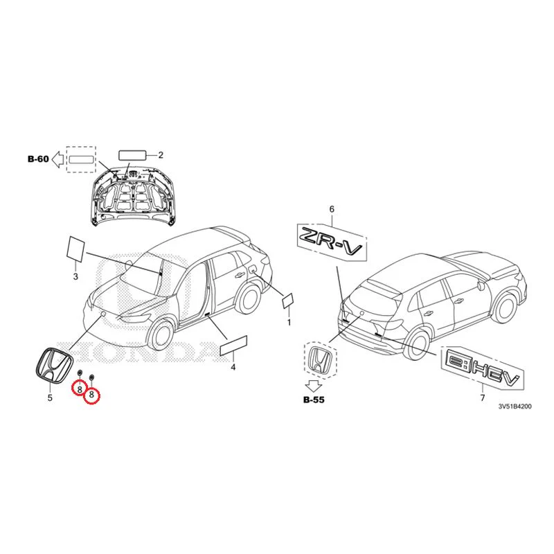 [NEW] JDM HONDA ZR-V e:HEV RZ4 2025 Emblem/Caution Label GENUINE OEM - Image 10
