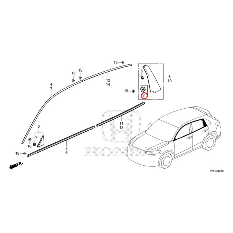 [NEW] JDM HONDA ZR-V e:HEV RZ4 2025 Molding GENUINE OEM - Image 10