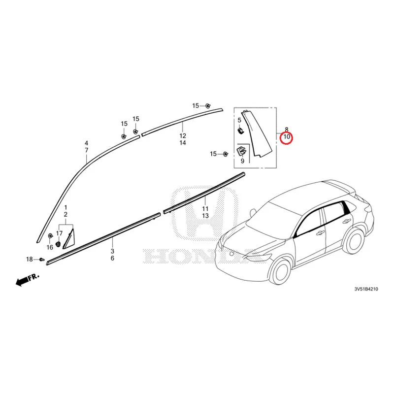 [NEW] JDM HONDA ZR-V e:HEV RZ4 2025 Molding GENUINE OEM - Image 11