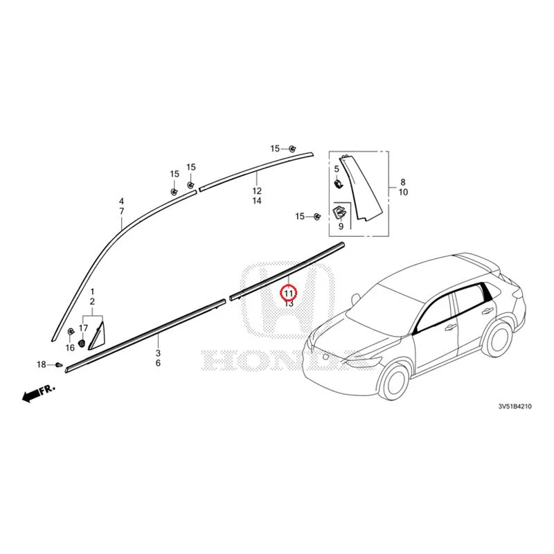 [NEW] JDM HONDA ZR-V e:HEV RZ4 2025 Molding GENUINE OEM - Image 12