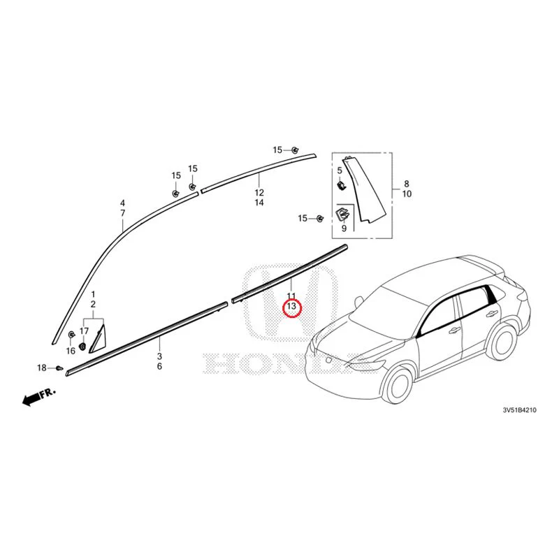 [NEW] JDM HONDA ZR-V e:HEV RZ4 2025 Molding GENUINE OEM - Image 14