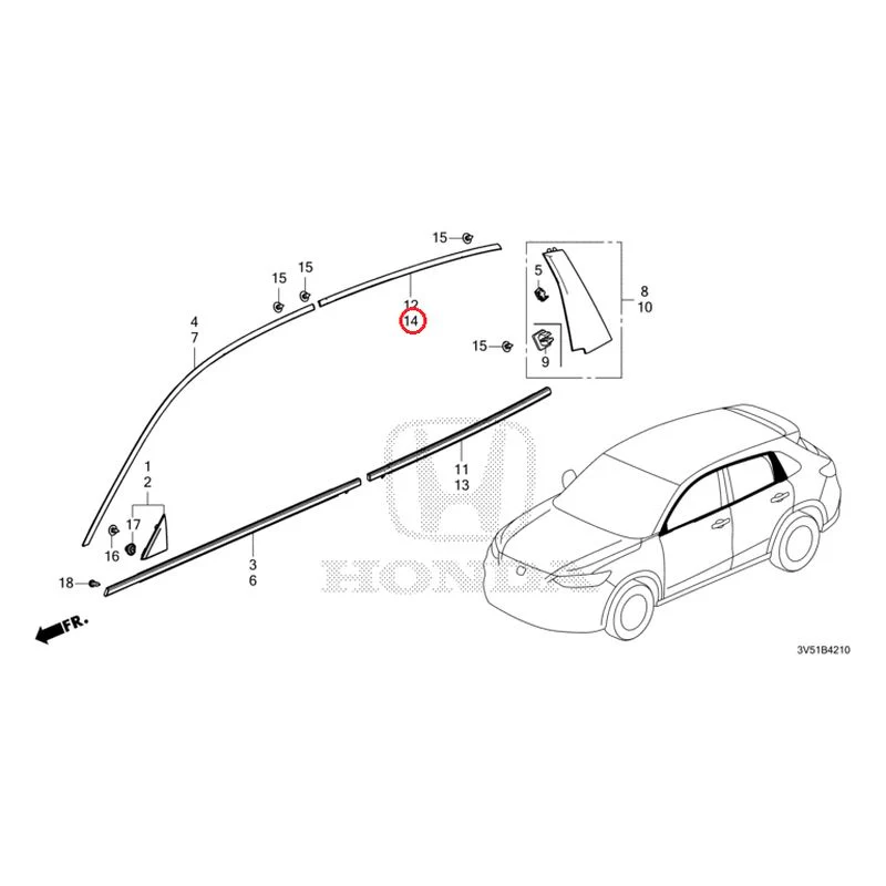 [NEW] JDM HONDA ZR-V e:HEV RZ4 2025 Molding GENUINE OEM - Image 15