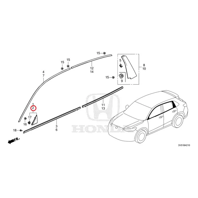 [NEW] JDM HONDA ZR-V e:HEV RZ4 2025 Molding GENUINE OEM - Image 3