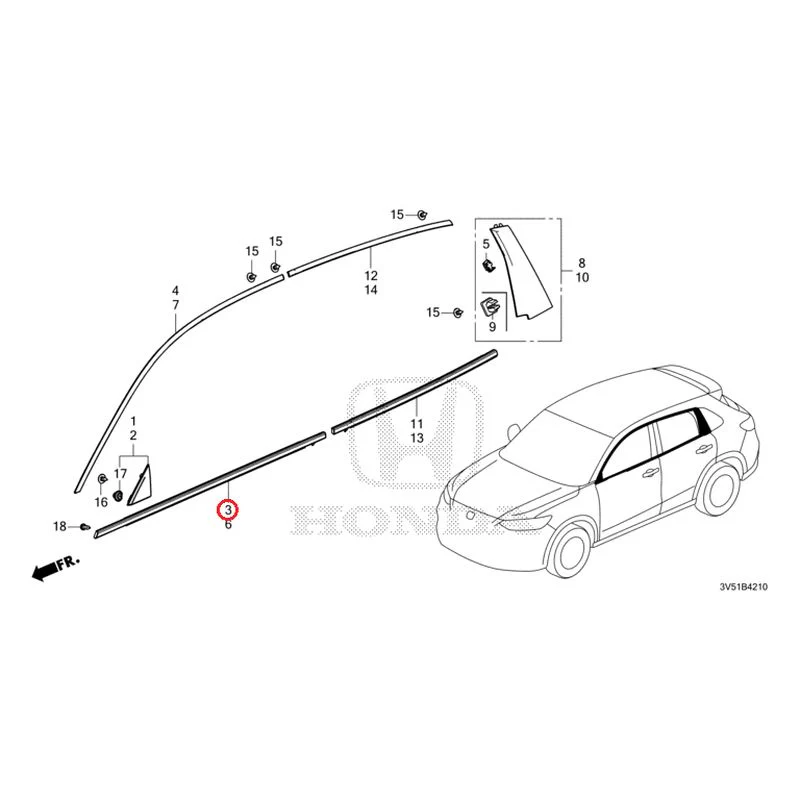 [NEW] JDM HONDA ZR-V e:HEV RZ4 2025 Molding GENUINE OEM - Image 4