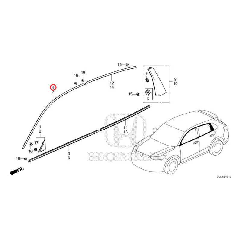 [NEW] JDM HONDA ZR-V e:HEV RZ4 2025 Molding GENUINE OEM - Image 5