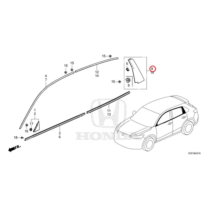 [NEW] JDM HONDA ZR-V e:HEV RZ4 2025 Molding GENUINE OEM - Image 9