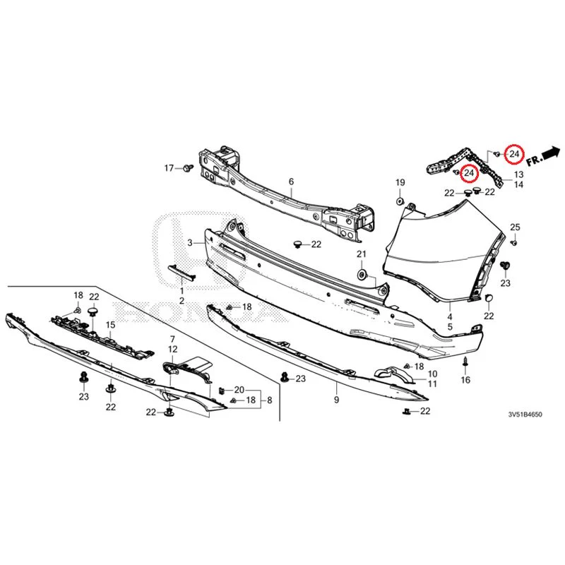 [NEW] JDM HONDA ZR-V e:HEV RZ4 2025 Rear Bumper GENUINE OEM - Image 40