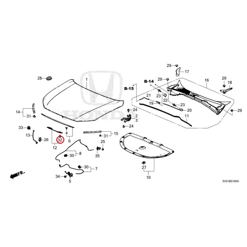 [NEW] JDM HONDA ZR-V e:HEV RZ4 2025 Hood GENUINE OEM - Image 34