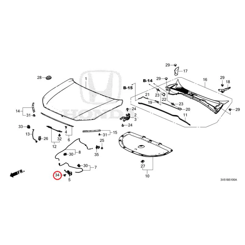 [NEW] JDM HONDA ZR-V e:HEV RZ4 2025 Hood GENUINE OEM - Image 36