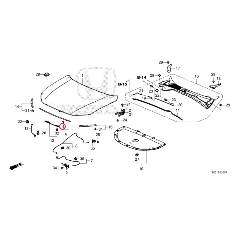 [NEW] JDM HONDA ZR-V e:HEV RZ4 2025 Hood GENUINE OEM - Image 6