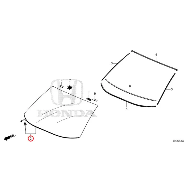 [NEW] JDM HONDA ZR-V e:HEV RZ4 2025 Front Windshield GENUINE OEM - Image 3