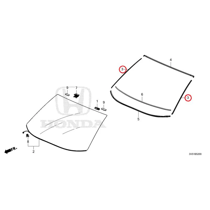 [NEW] JDM HONDA ZR-V e:HEV RZ4 2025 Front Windshield GENUINE OEM - Image 4