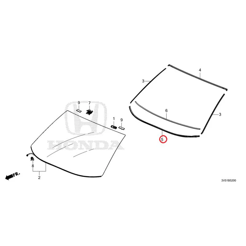 [NEW] JDM HONDA ZR-V e:HEV RZ4 2025 Front Windshield GENUINE OEM - Image 6