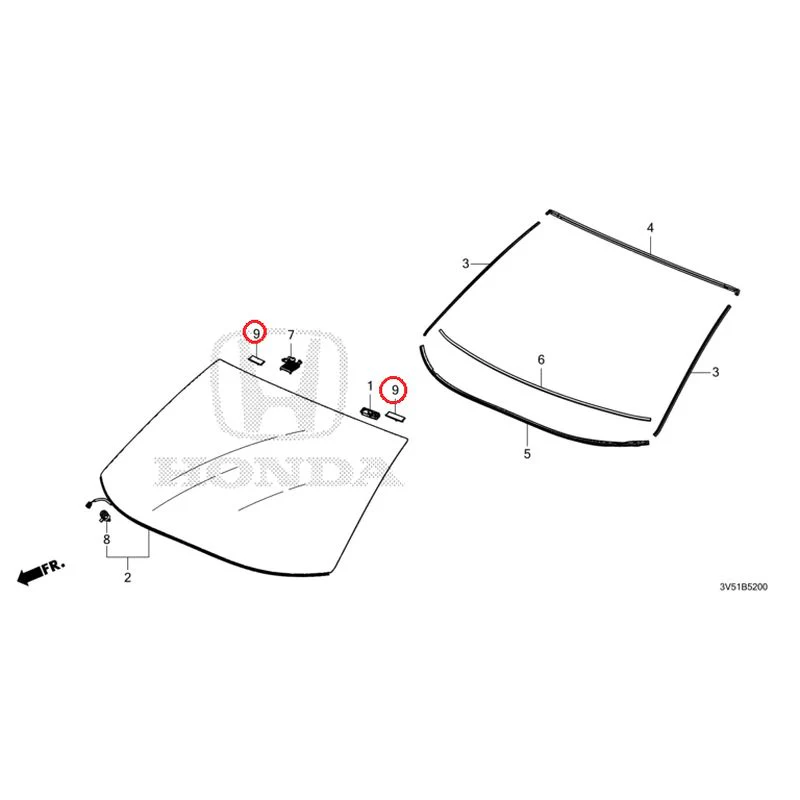 [NEW] JDM HONDA ZR-V e:HEV RZ4 2025 Front Windshield GENUINE OEM - Image 9
