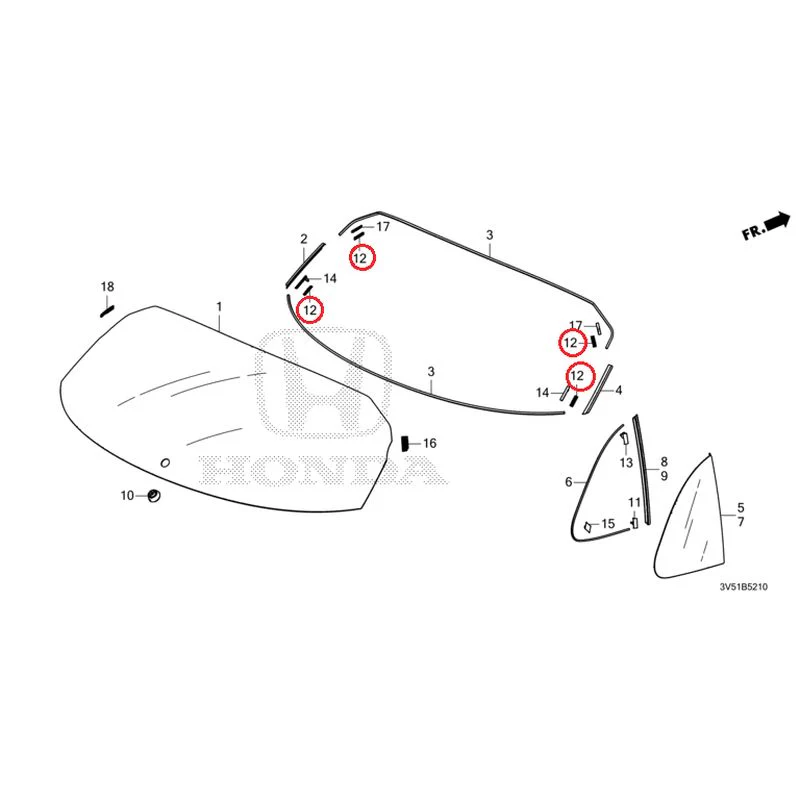 [NEW] JDM HONDA ZR-V e:HEV RZ4 2025 Rear Windshield Glass/Quarter Windows GENUINE OEM - Image 13