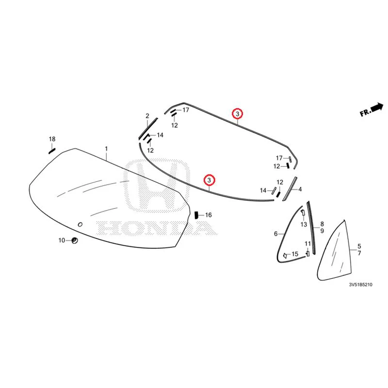 [NEW] JDM HONDA ZR-V e:HEV RZ4 2025 Rear Windshield Glass/Quarter Windows GENUINE OEM - Image 4