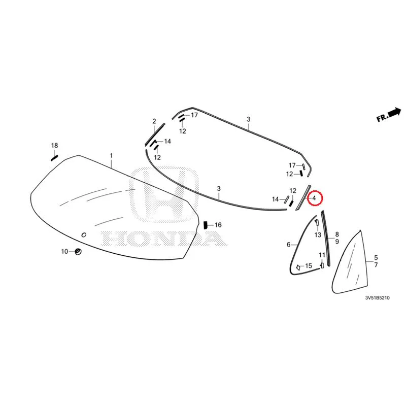 [NEW] JDM HONDA ZR-V e:HEV RZ4 2025 Rear Windshield Glass/Quarter Windows GENUINE OEM - Image 5