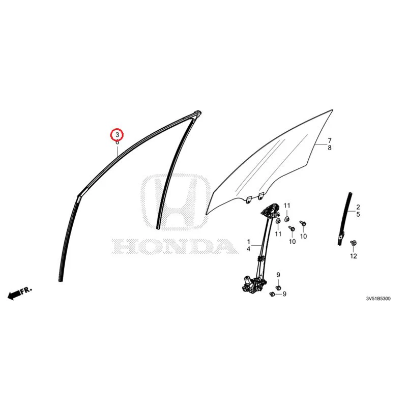 [NEW] JDM HONDA ZR-V e:HEV RZ4 2025 Front Door Glass/Regulator GENUINE OEM - Image 4