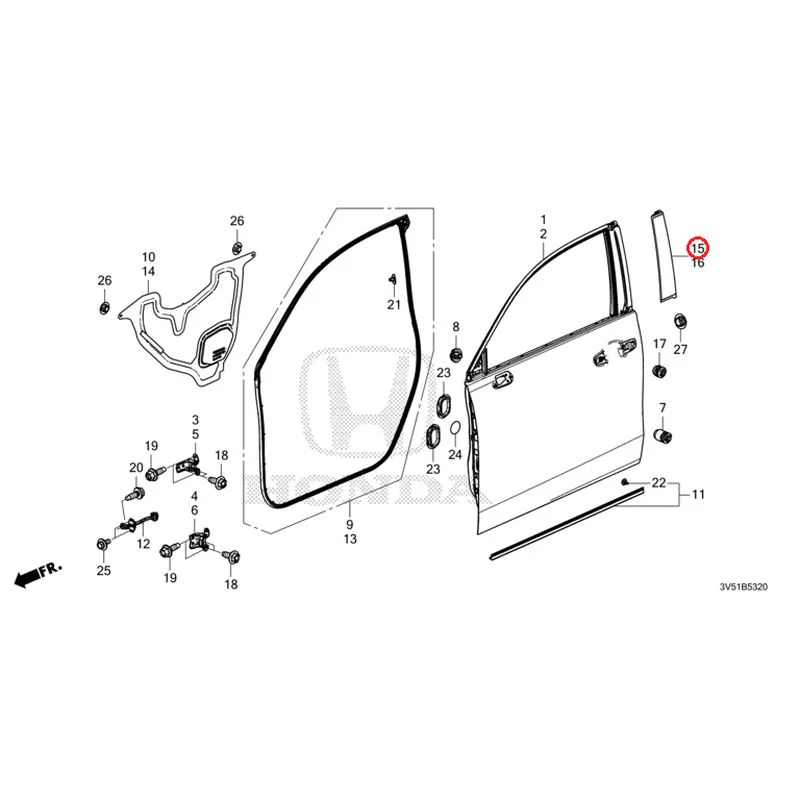 [NEW] JDM HONDA ZR-V e:HEV RZ4 2025 Front Door Panel GENUINE OEM - Image 16