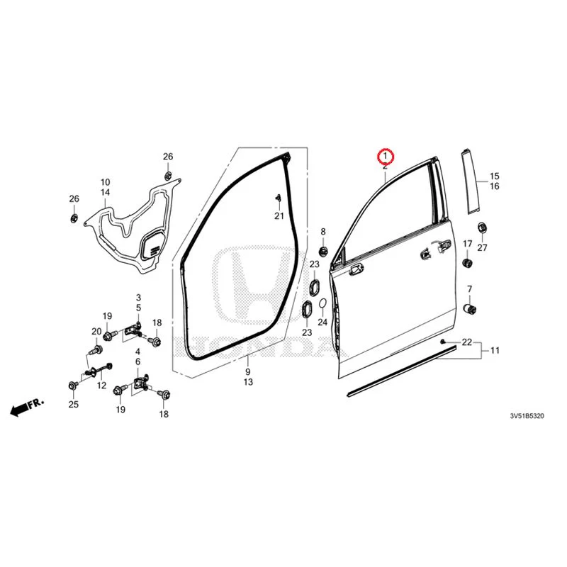[NEW] JDM HONDA ZR-V e:HEV RZ4 2025 Front Door Panel GENUINE OEM - Image 2