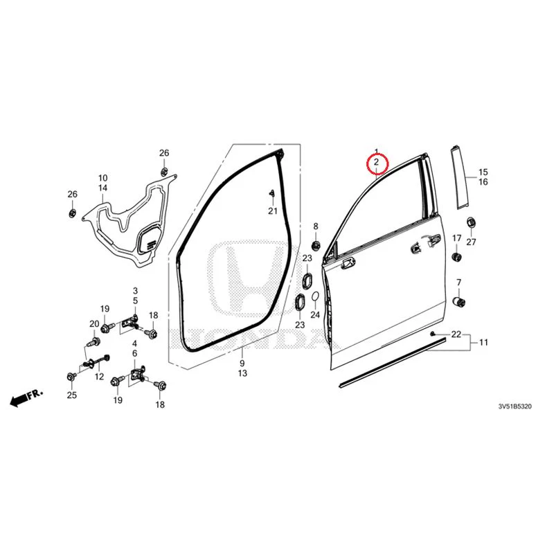 [NEW] JDM HONDA ZR-V e:HEV RZ4 2025 Front Door Panel GENUINE OEM - Image 3