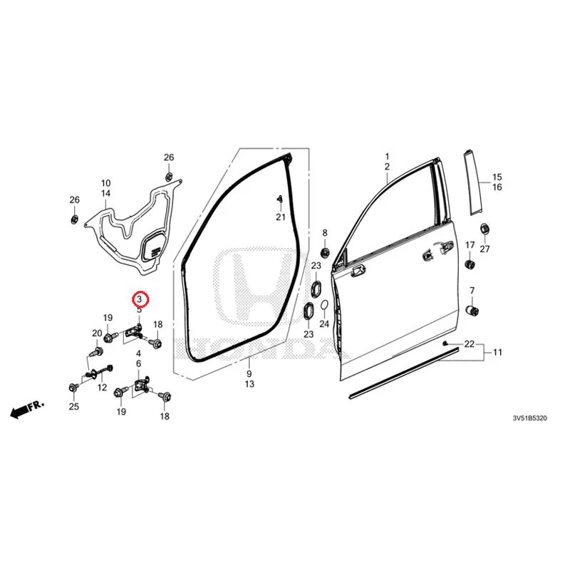 [NEW] JDM HONDA ZR-V e:HEV RZ4 2025 Front Door Panel GENUINE OEM - Image 4
