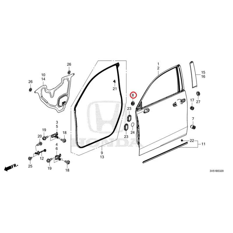 [NEW] JDM HONDA ZR-V e:HEV RZ4 2025 Front Door Panel GENUINE OEM - Image 9