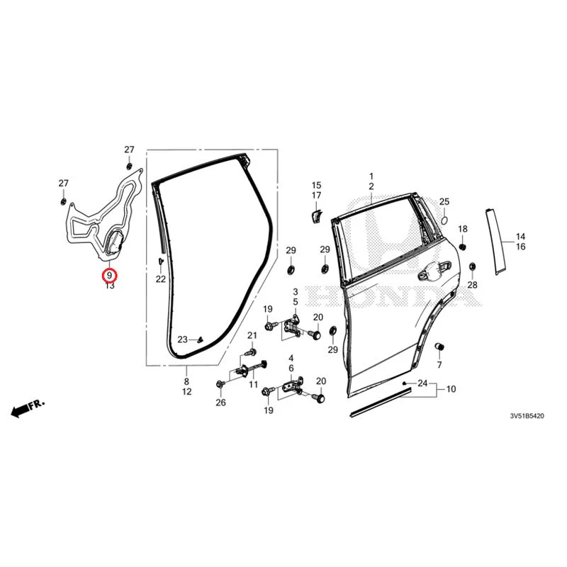 [NEW] JDM HONDA ZR-V e:HEV RZ4 2025 Rear Door Panel GENUINE OEM - Image 10