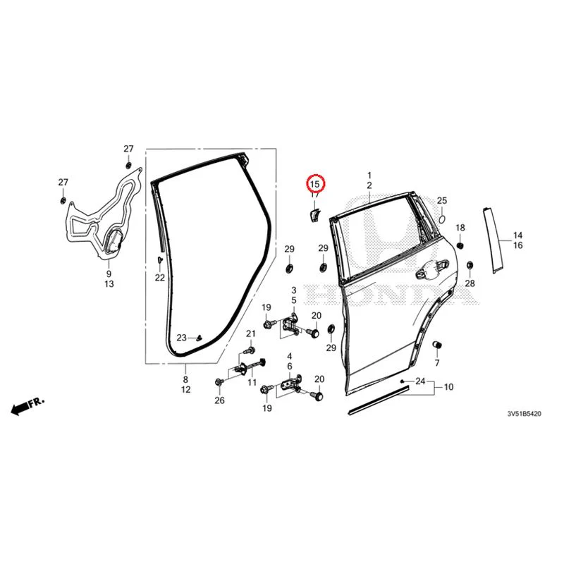 [NEW] JDM HONDA ZR-V e:HEV RZ4 2025 Rear Door Panel GENUINE OEM - Image 16