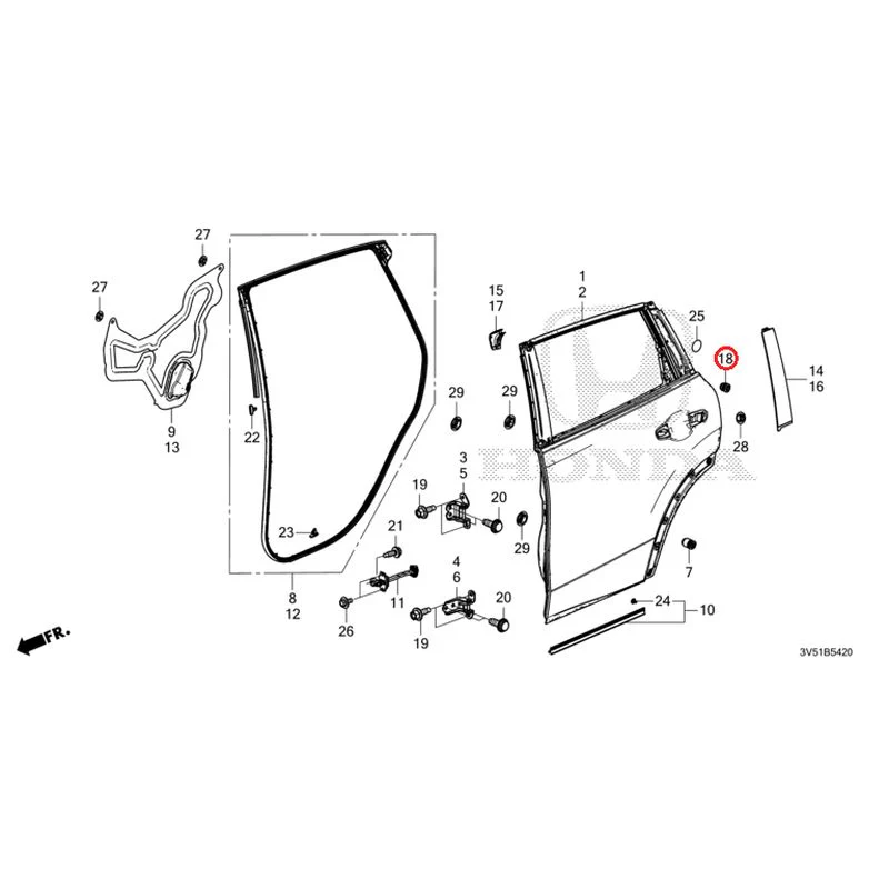 [NEW] JDM HONDA ZR-V e:HEV RZ4 2025 Rear Door Panel GENUINE OEM - Image 19