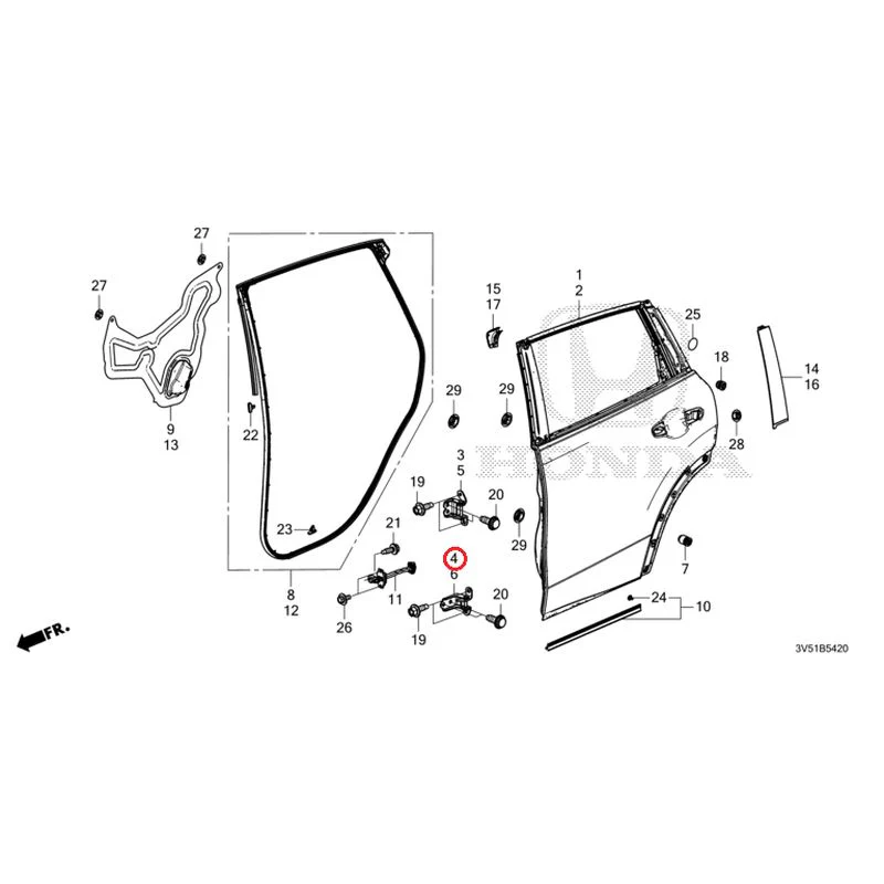 [NEW] JDM HONDA ZR-V e:HEV RZ4 2025 Rear Door Panel GENUINE OEM - Image 5