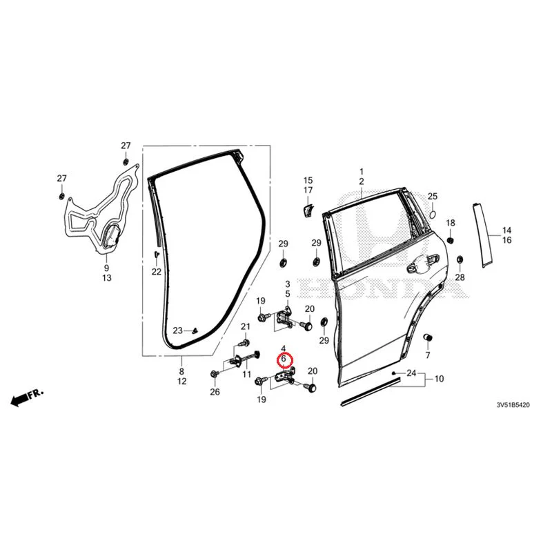 [NEW] JDM HONDA ZR-V e:HEV RZ4 2025 Rear Door Panel GENUINE OEM - Image 7