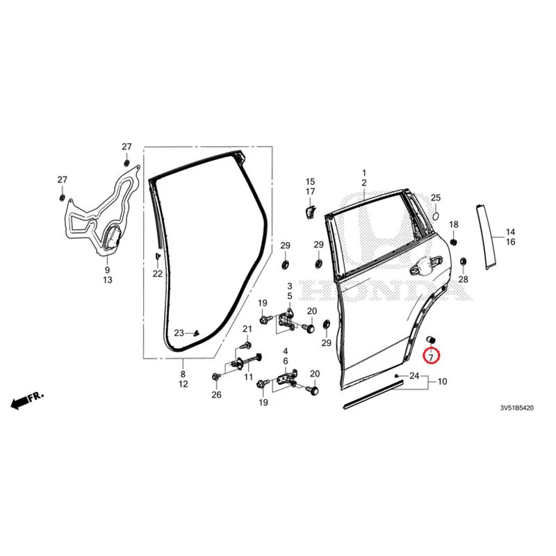 [NEW] JDM HONDA ZR-V e:HEV RZ4 2025 Rear Door Panel GENUINE OEM - Image 8