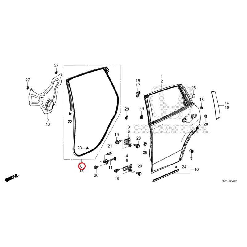 [NEW] JDM HONDA ZR-V e:HEV RZ4 2025 Rear Door Panel GENUINE OEM - Image 9