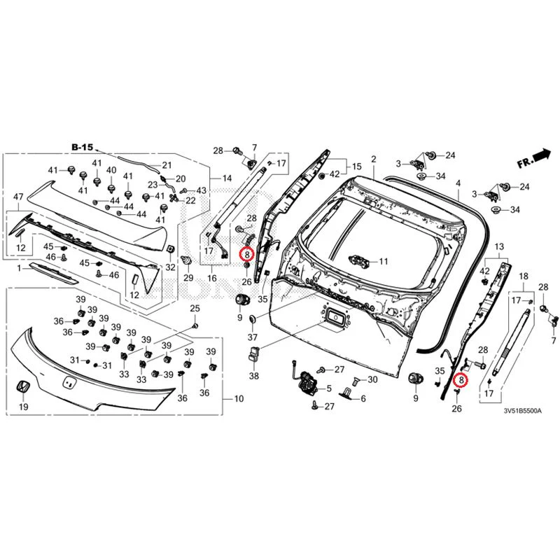 [NEW] JDM HONDA ZR-V e:HEV RZ4 2025 Tailgate GENUINE OEM - Image 9