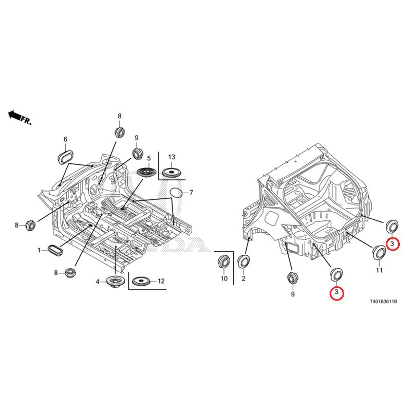 [NEW] JDM HONDA CIVIC FL1 2025 Grommets (Rear) GENUINE OEM - Image 4