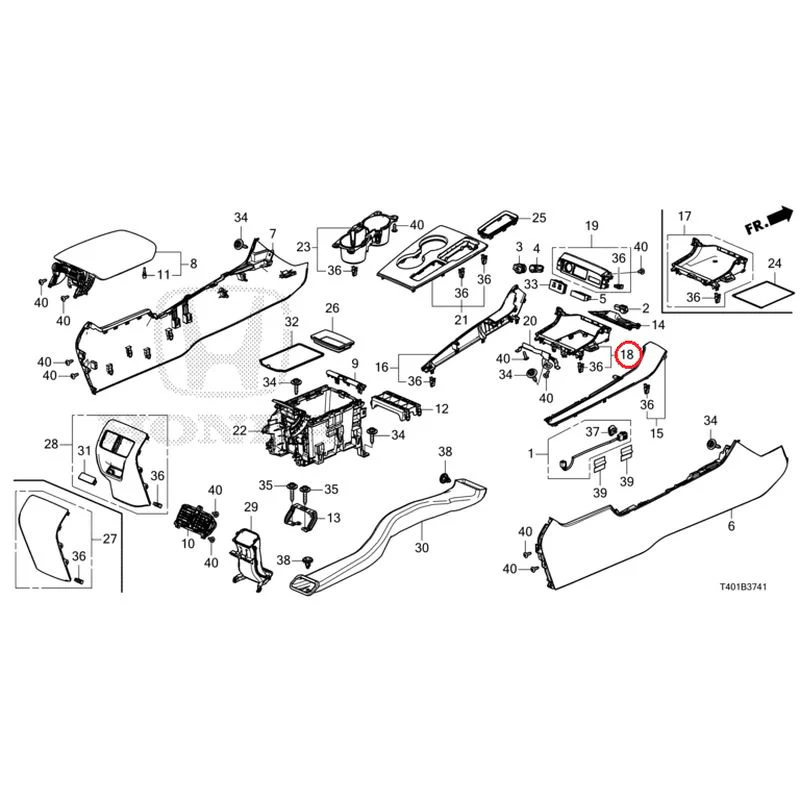 [NEW] JDM HONDA CIVIC FL1 2025 Console (CVT) GENUINE OEM - Image 18