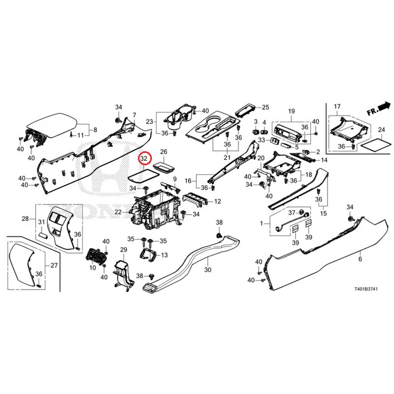 [NEW] JDM HONDA CIVIC FL1 2025 Console (CVT) GENUINE OEM - Image 30