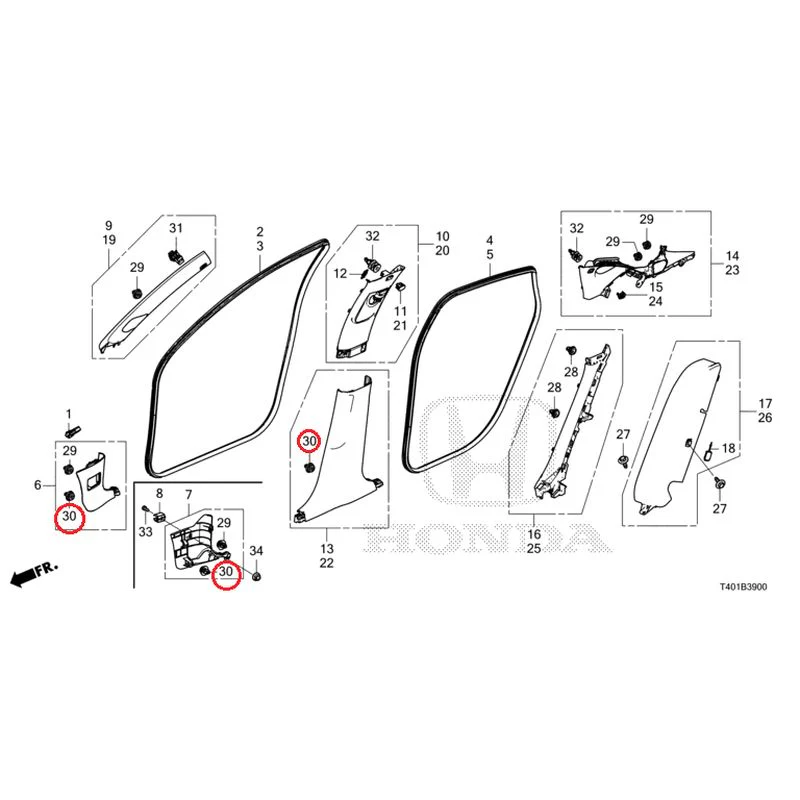 [NEW] JDM HONDA CIVIC FL1 2025 Pillar Garnish GENUINE OEM - Image 31