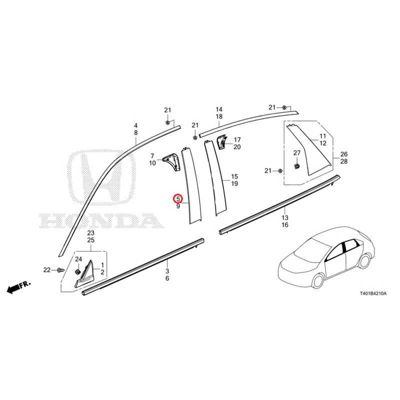 [NEW] JDM HONDA CIVIC FL1 2025 Molding GENUINE OEM - Image 6