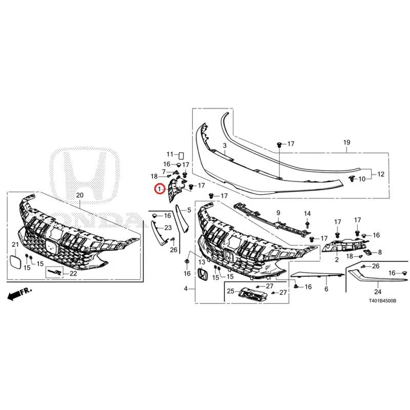 [NEW] JDM HONDA CIVIC FL1 2025 Front Grill GENUINE OEM - Image 2