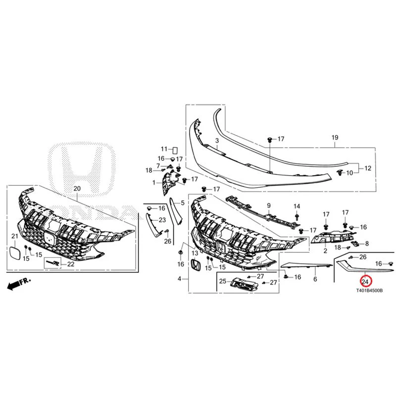 [NEW] JDM HONDA CIVIC FL1 2025 Front Grill GENUINE OEM - Image 23