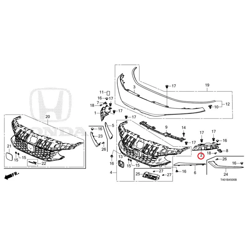 [NEW] JDM HONDA CIVIC FL1 2025 Front Grill GENUINE OEM - Image 3