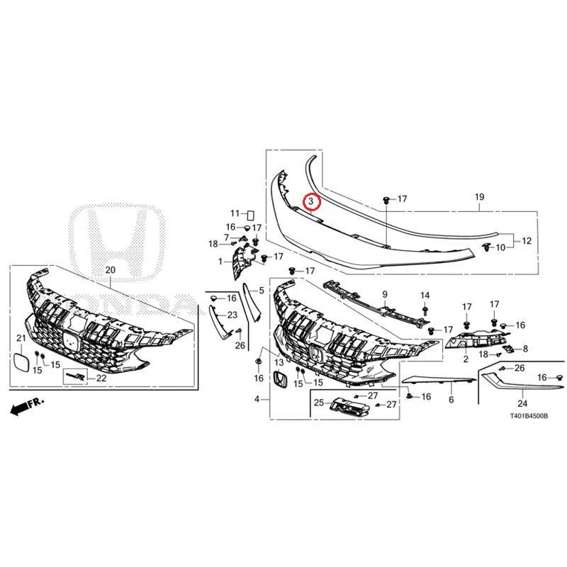 [NEW] JDM HONDA CIVIC FL1 2025 Front Grill GENUINE OEM - Image 6