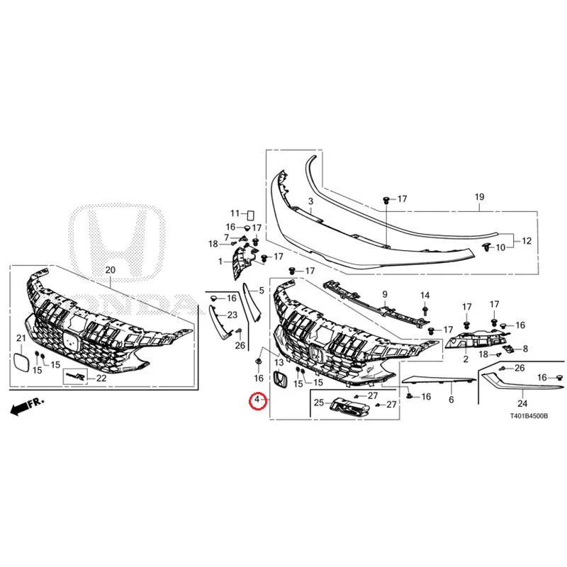 [NEW] JDM HONDA CIVIC FL1 2025 Front Grill GENUINE OEM - Image 9