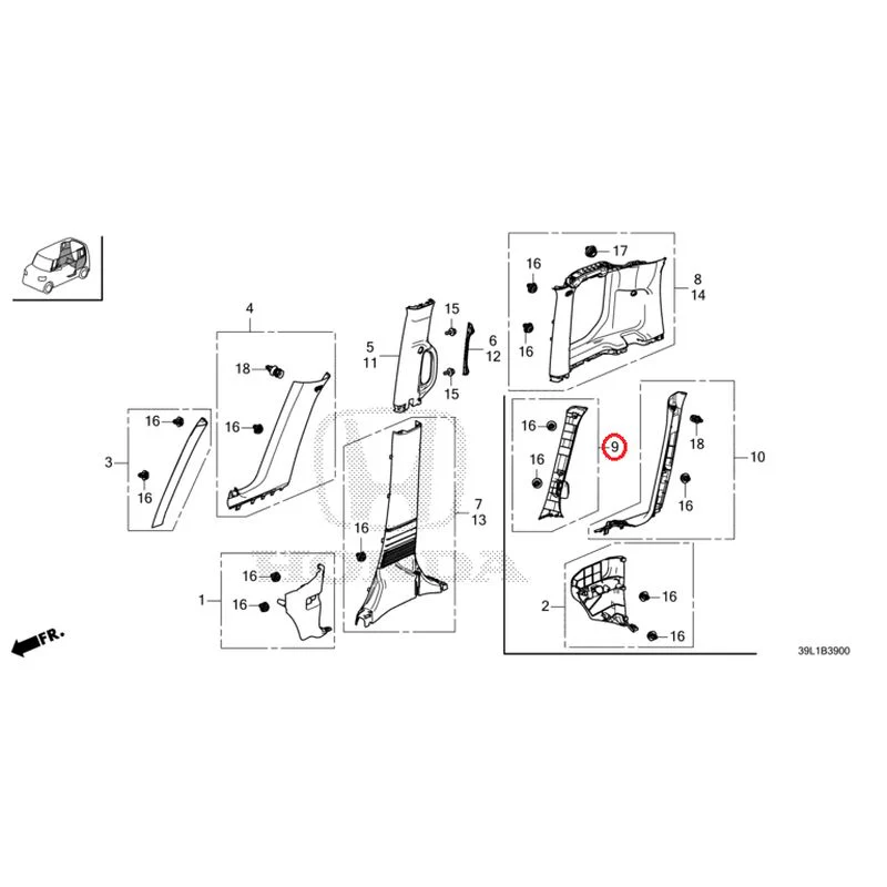 [NEW] JDM HONDA N-BOX JOY JF6 2025 Pillar Garnish GENUINE OEM - Image 10